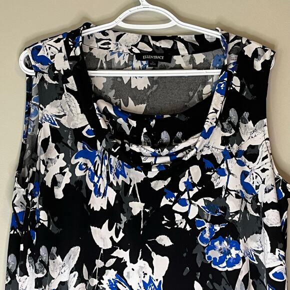 Ellen Tracy Blue / Black / White Tank Top Size XL - Picture 6 of 12